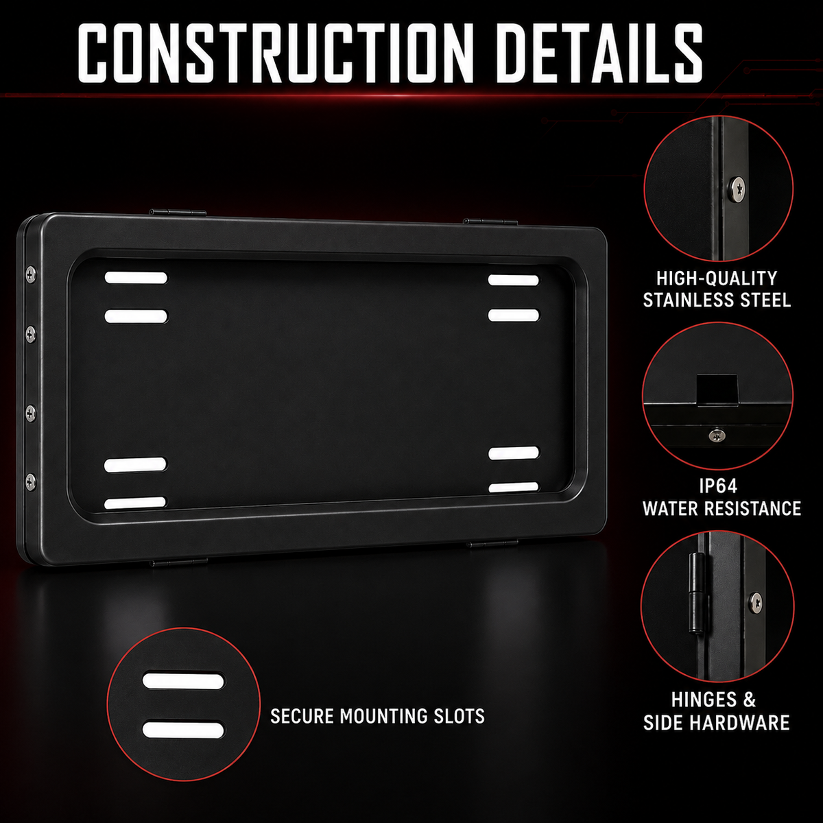 Stealth License Plate Curtain Double Plate Kit (Front & Back USA/Canada)