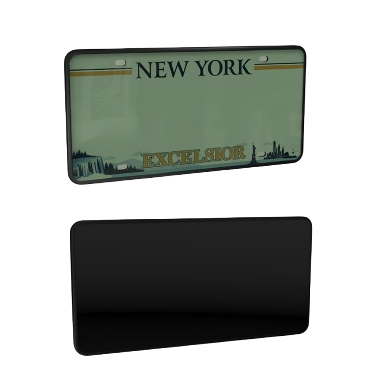 Product packaging of the Stealth Blackout License Plate Cover Single Plate Kit
