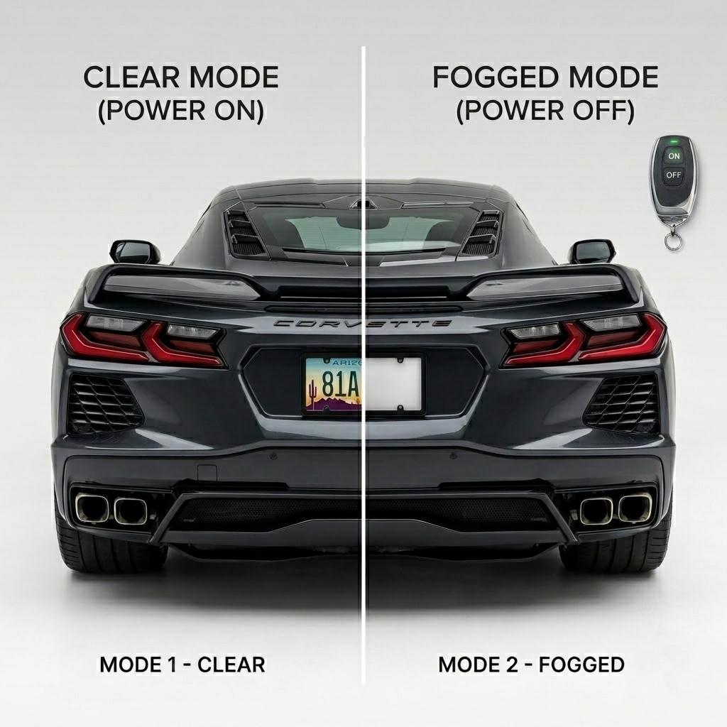 Stealth PDLC License Plate Fogger - Complete Front & Rear Privacy System (USA/Canada)