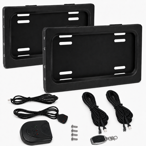 Stealth License Plate Curtain Double Plate Kit (Front & Back USA/Canada)