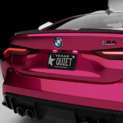 showcase picture of a blackout license plate kit on a BMW 