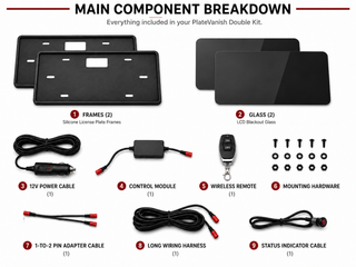 Stealth Blackout License Plate Cover - Remote Control Double Plate Kit (USA/Canada) alternate view