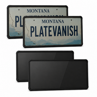 Stealth Blackout License Plate Cover - Remote Control Double Plate Kit (USA/Canada)
