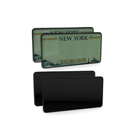 Complete Stealth Blackout License Plate Cover Double Plate Kit package showing front and rear plate covers