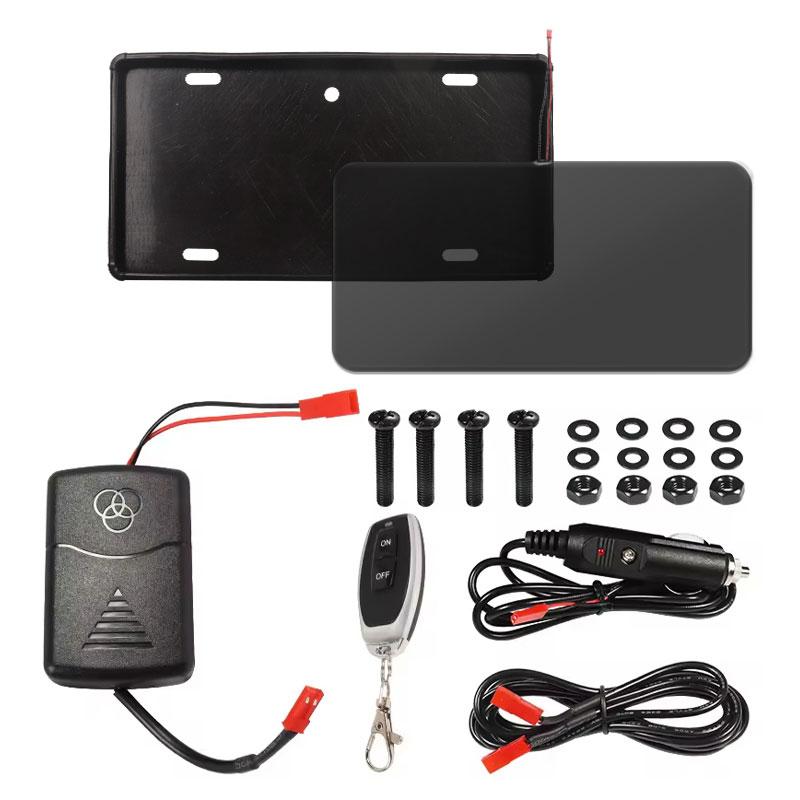 cigarettes électroniques plate Stealth Blackout License Plate Cover - Remote Control Privacy Shield