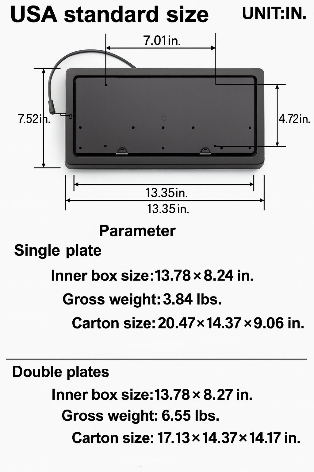 Stealth License Plate Flipper Single Plate Kit (USA/Canada)