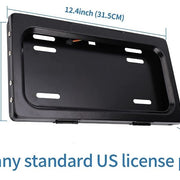 Stealth License Plate Curtain showing the exact size of it for the customers to be able to measure 