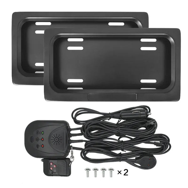 Stealth License Plate Curtains Double Plate Kit product image of the hideaway license plate