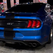 Stealth License Plate Curtain on the back of a ford mustang 5.0 with a hidden license plate