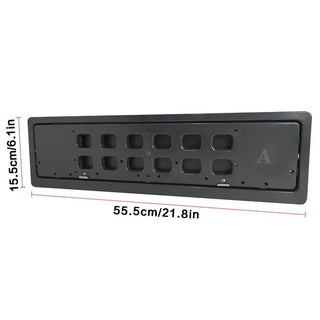 Stealth License Plate Flipper Double Kit (EU/UK) - European style license plate flipper sizing chart for customers to verify fitment alternate view